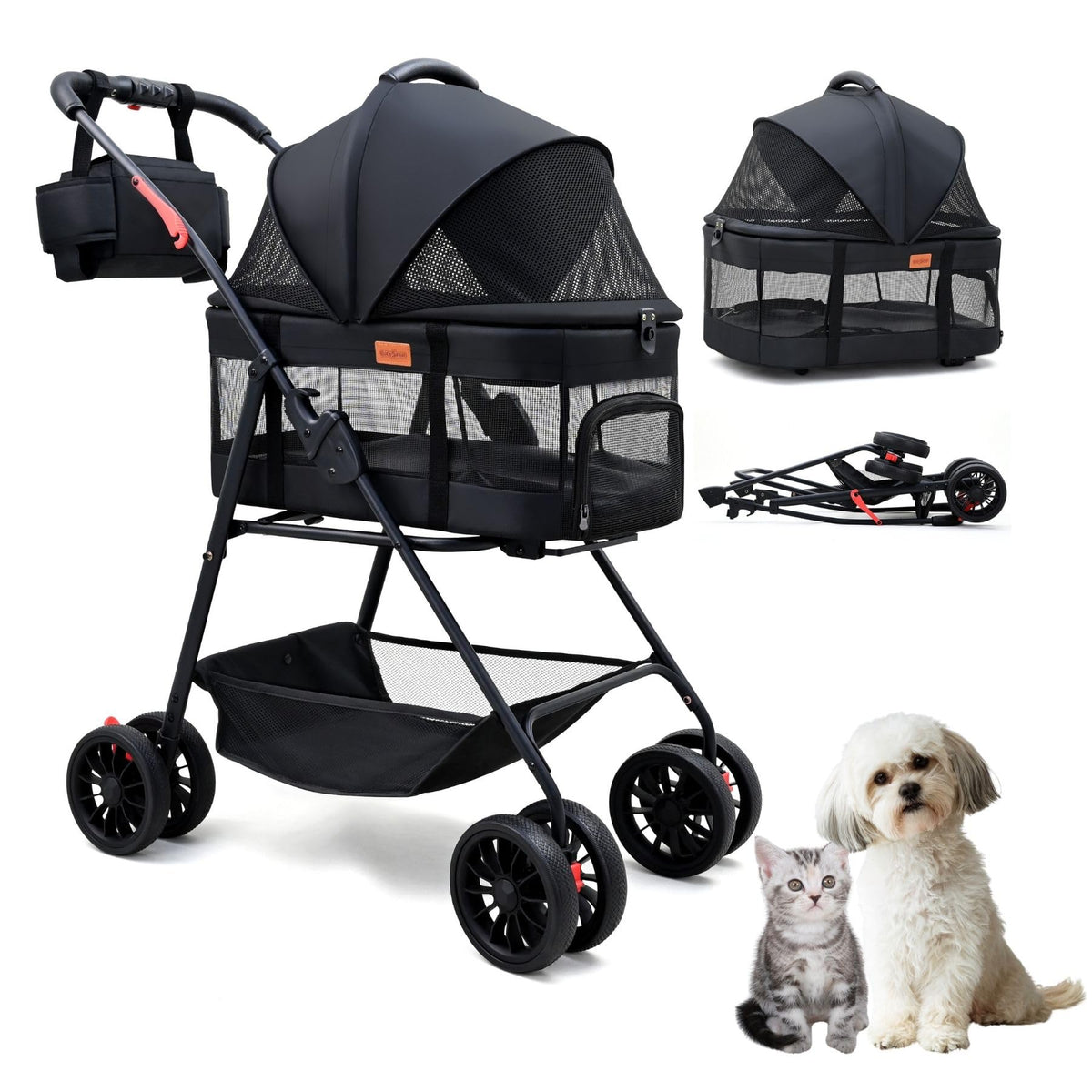 3 in 1 Pet Stroller with Detachable Carrier Y12498