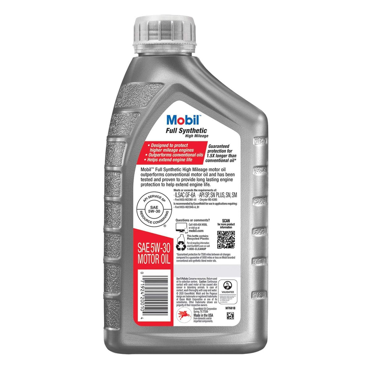 Full Synthetic High Mileage 5W-30 Motor Oil 1 Quart Pack of 6 M445