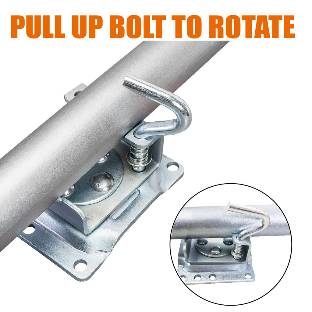 1500 LBs Capacity 6 Inch Dual Wheel Swing-Back Bolt-On Swivel Trailer Jack A660