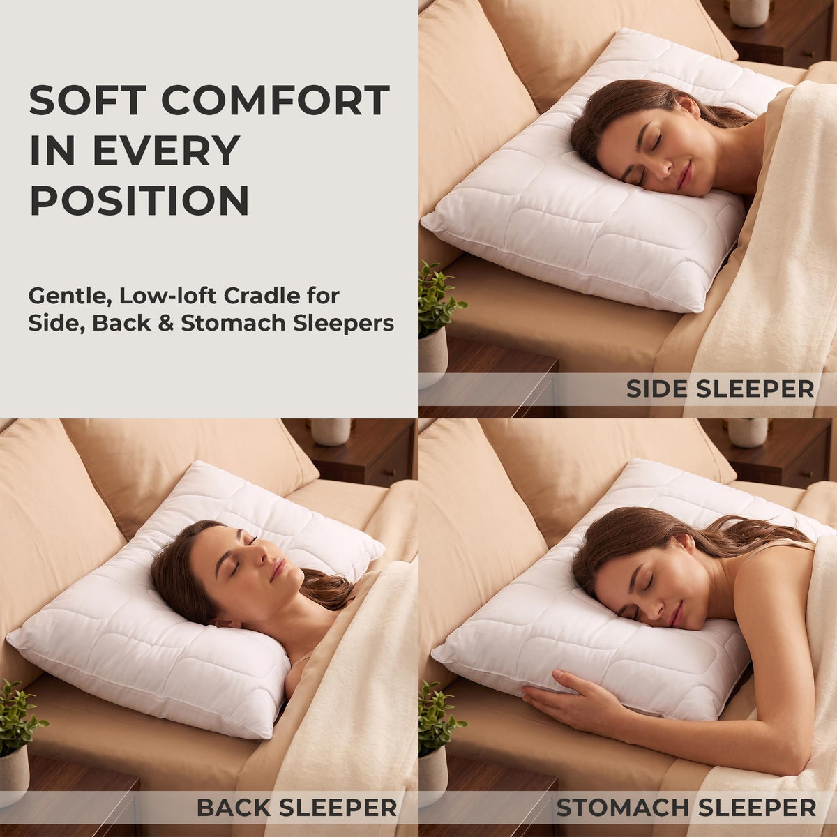 King Size White Cooling Down Alternative Pillows Set of 2 Z666