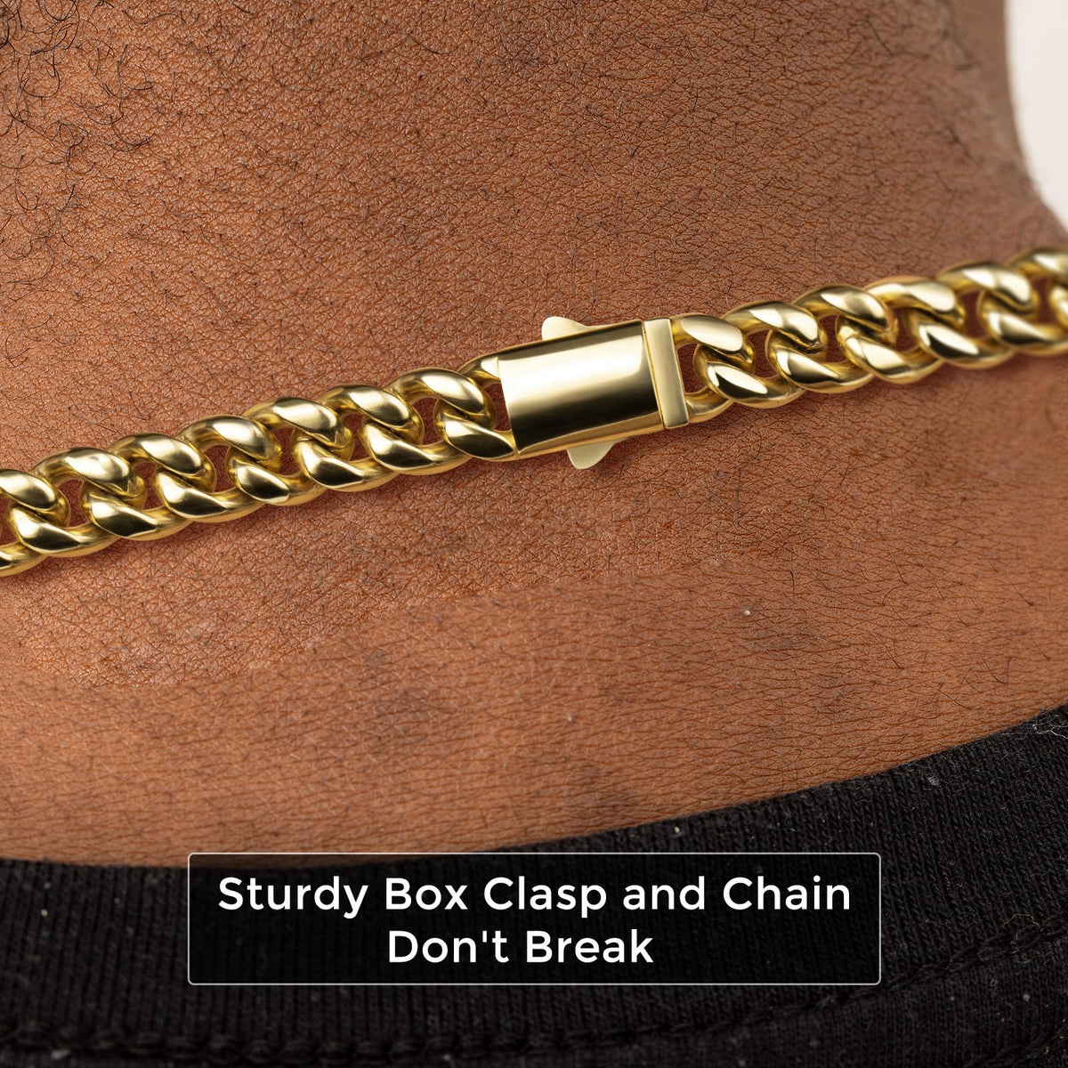 Gold Cuban Link Chain 316L Stainless Steel Necklace 20/22/24 Inches J405