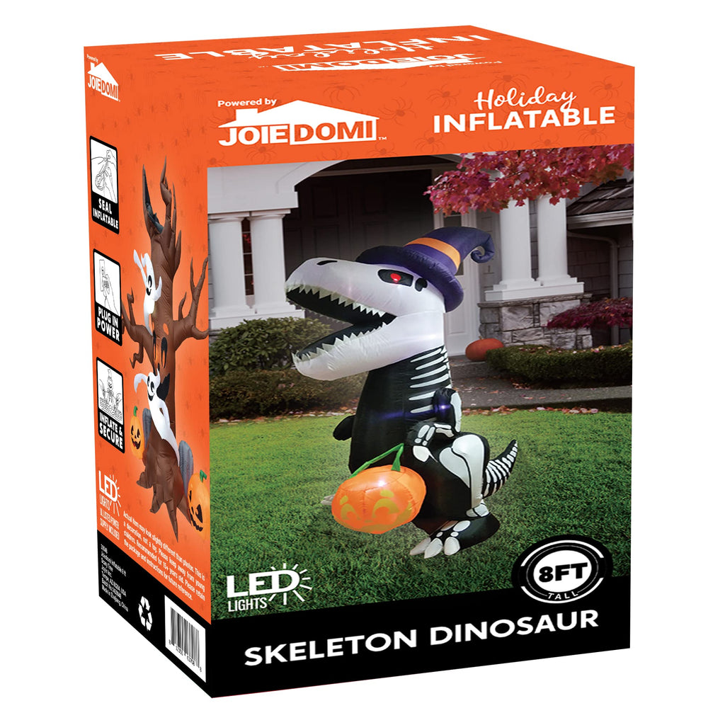 8 FT Inflatable Skeleton Dinosaur with Built-in LEDs P1592