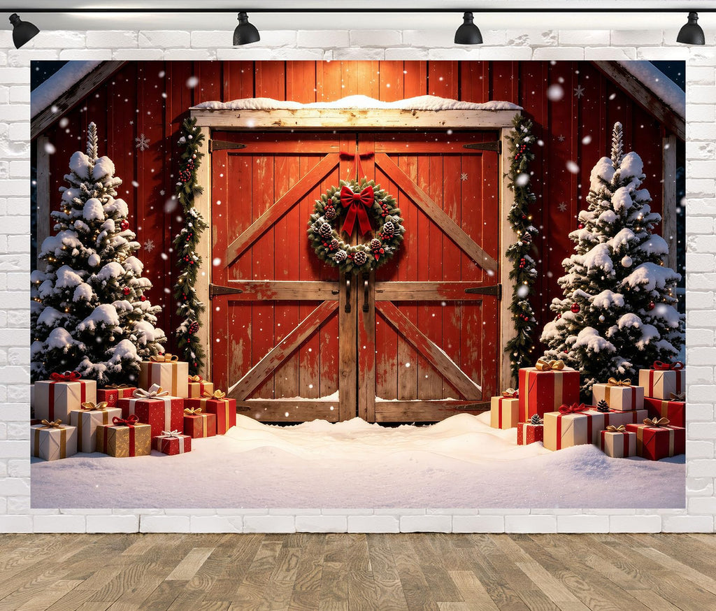 12x10ft Fabric Christmas Backdrop V6902