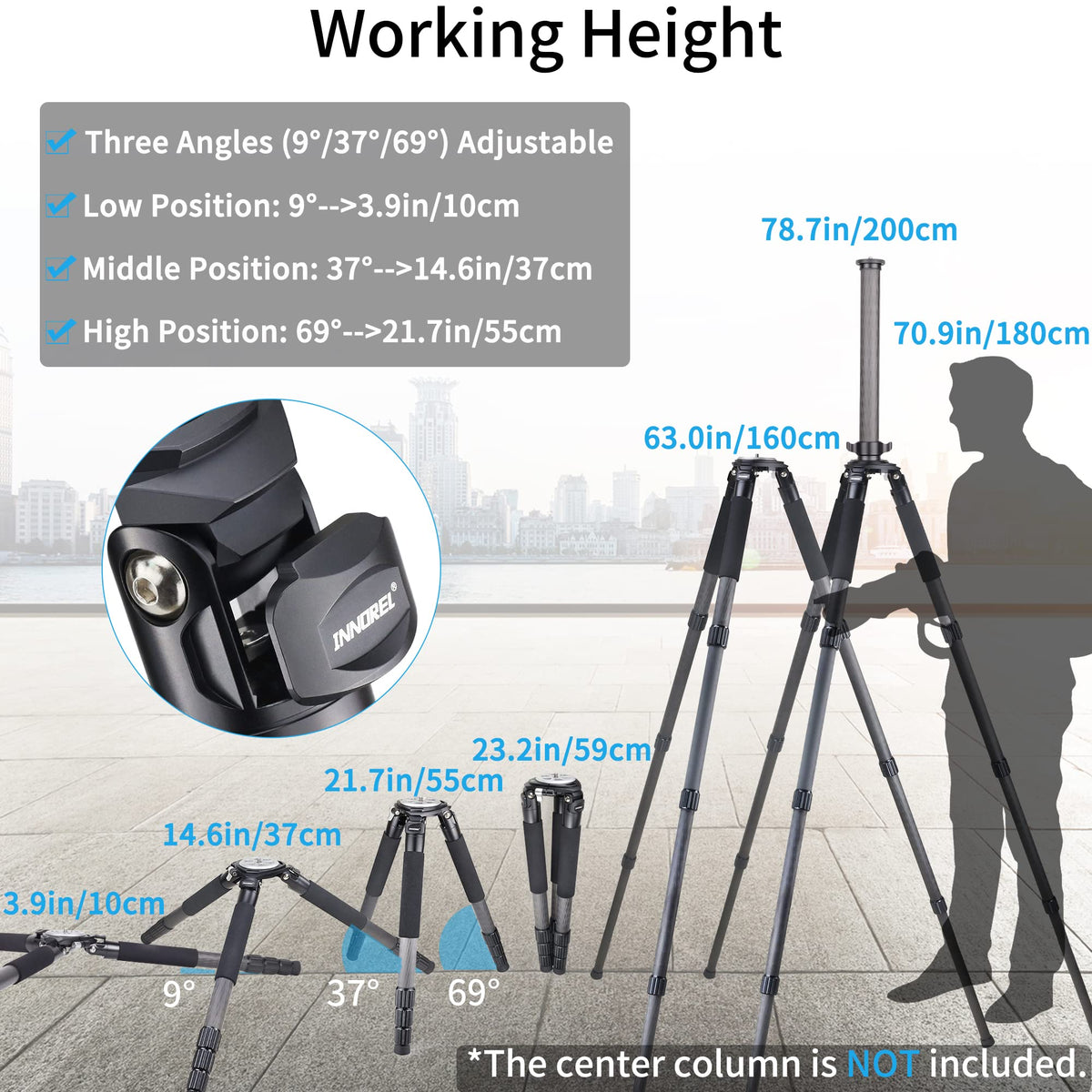 Carbon Fiber Heavy Duty Tripod with 75mm Bowl Adapter 63 inch Black L1238