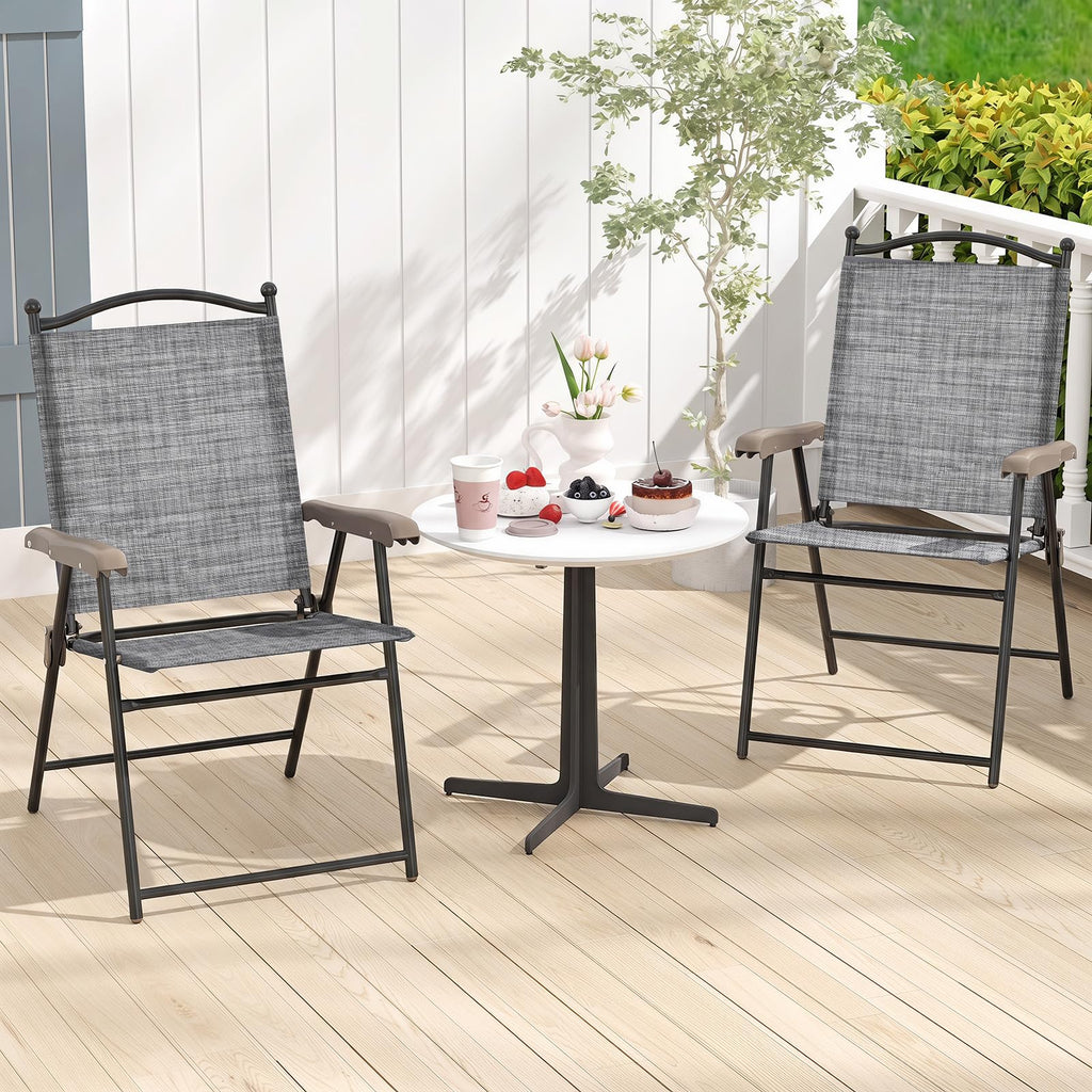 Set of 2 Grey Patio Folding Chairs R3171