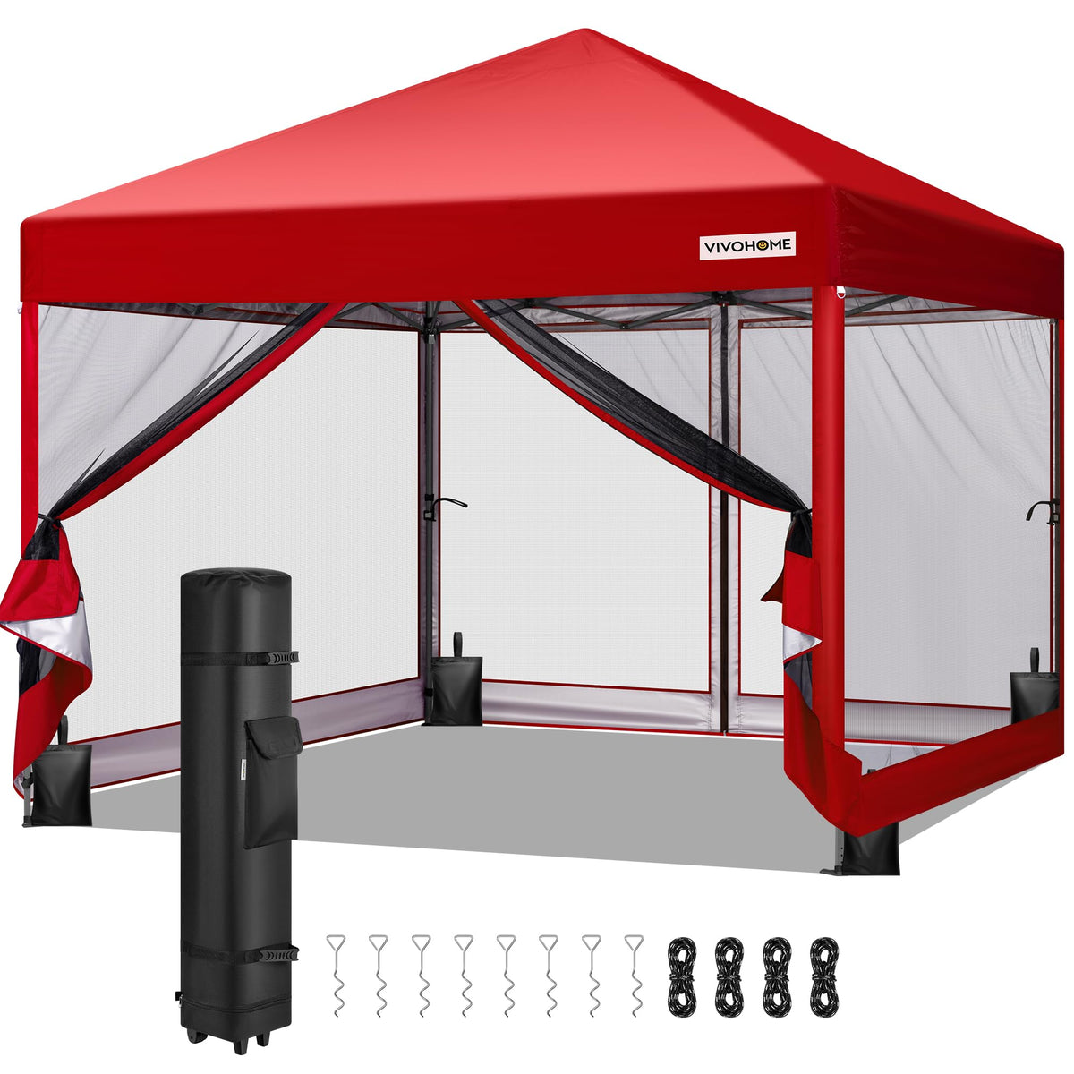 10x10ft Outdoor Screen Tent with Mosquito Netting H48295