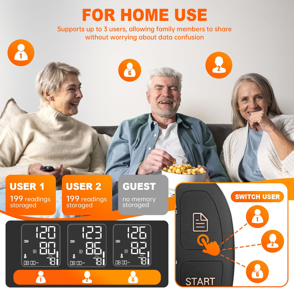 Blood Pressure Monitor Bluetooth with Carrying Case, Black Y874