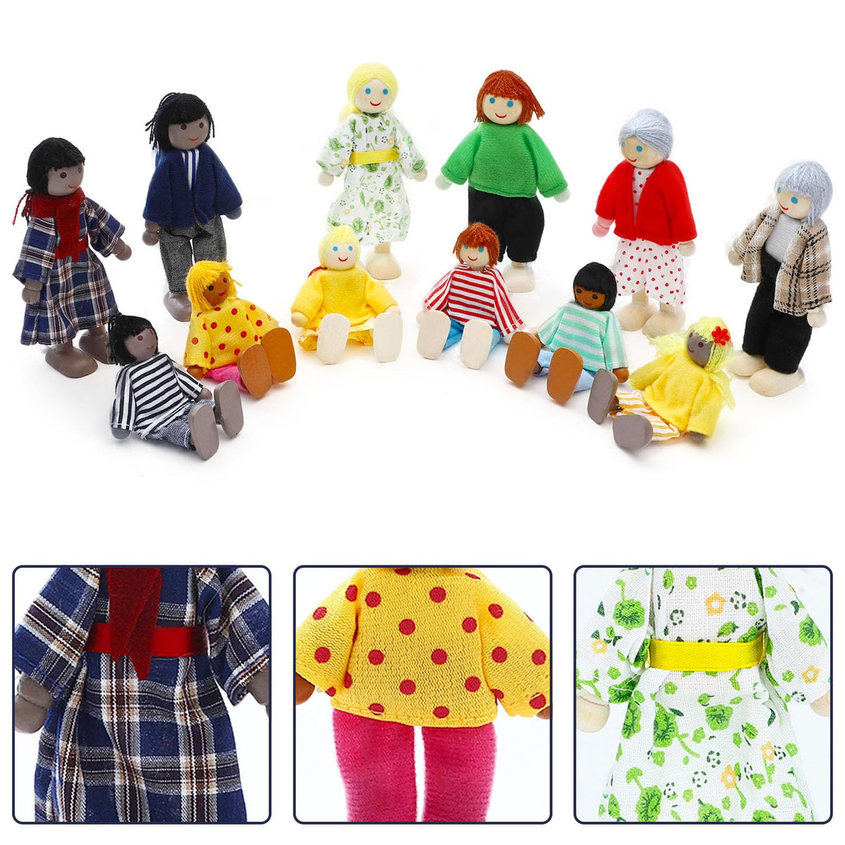 Wooden Dollhouse Family Set 23 Pieces K5223
