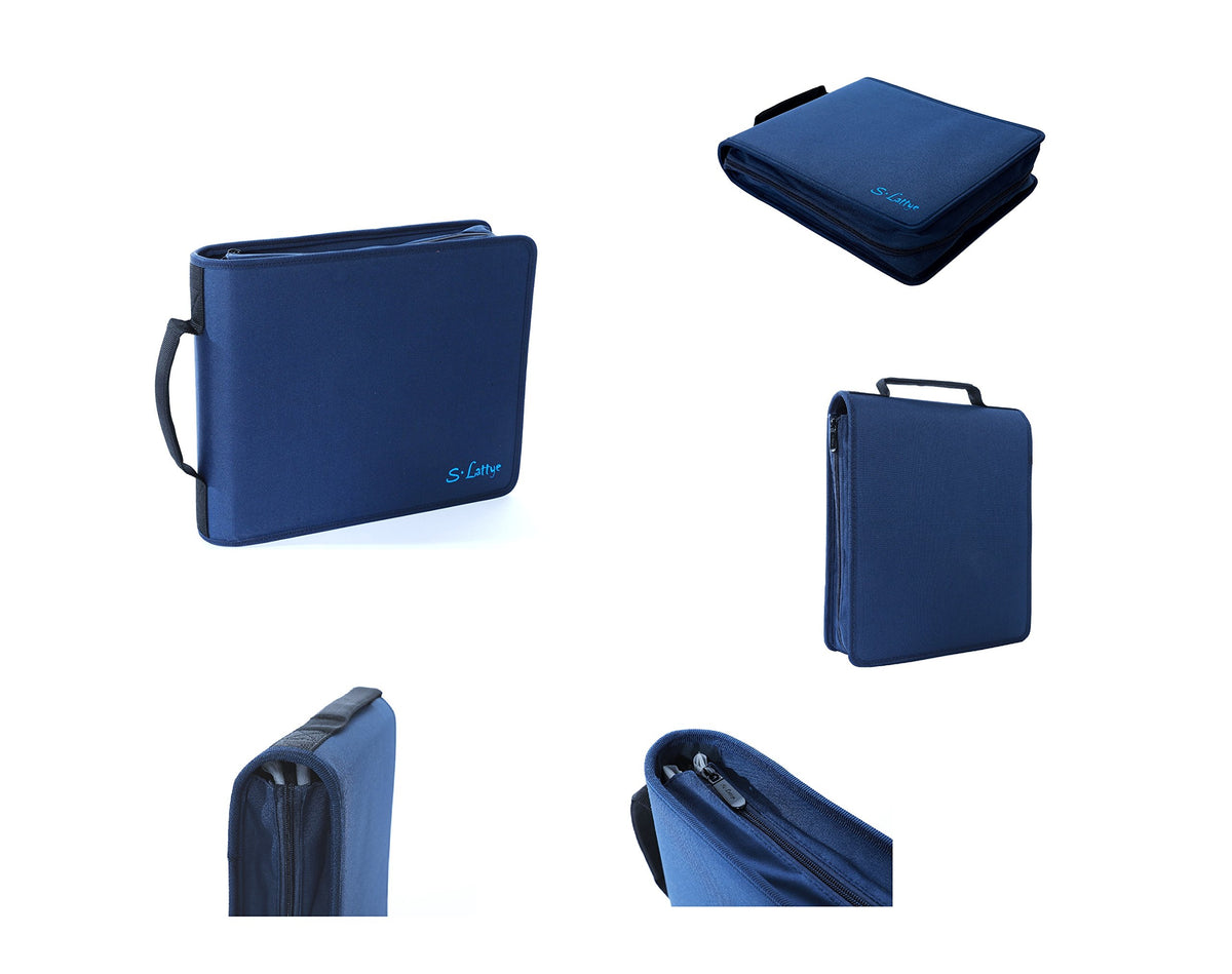 DVD CD Storage Case with Title Cover Pages, Blue, 192 Disk Units L85054