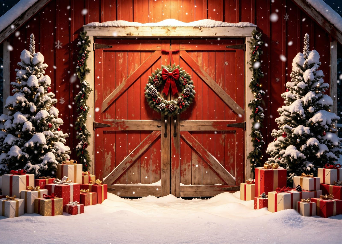 12x10ft Fabric Christmas Backdrop V6902