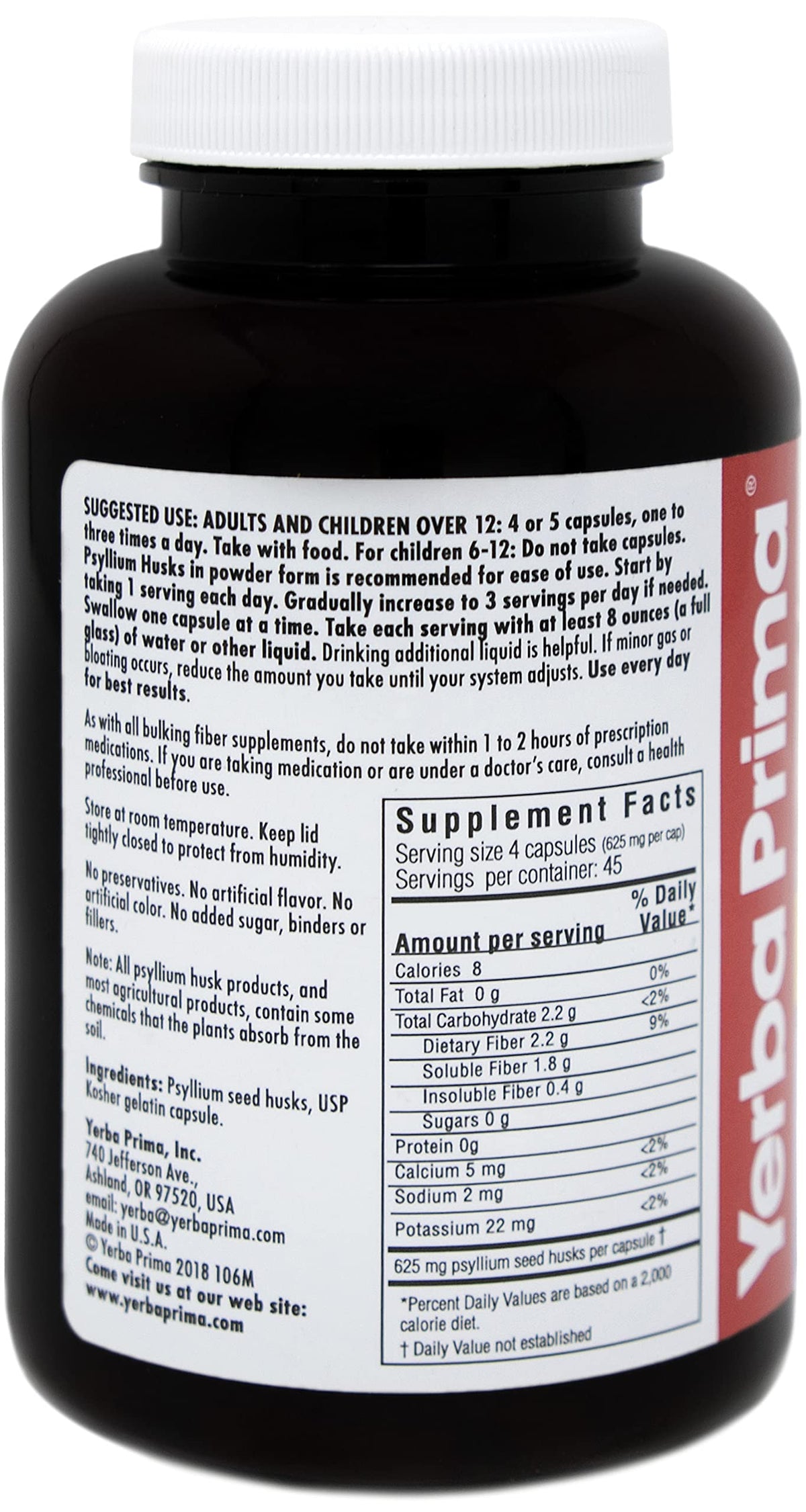 Psyllium Husk Capsules 180 Capsules Pack of 2 O585100