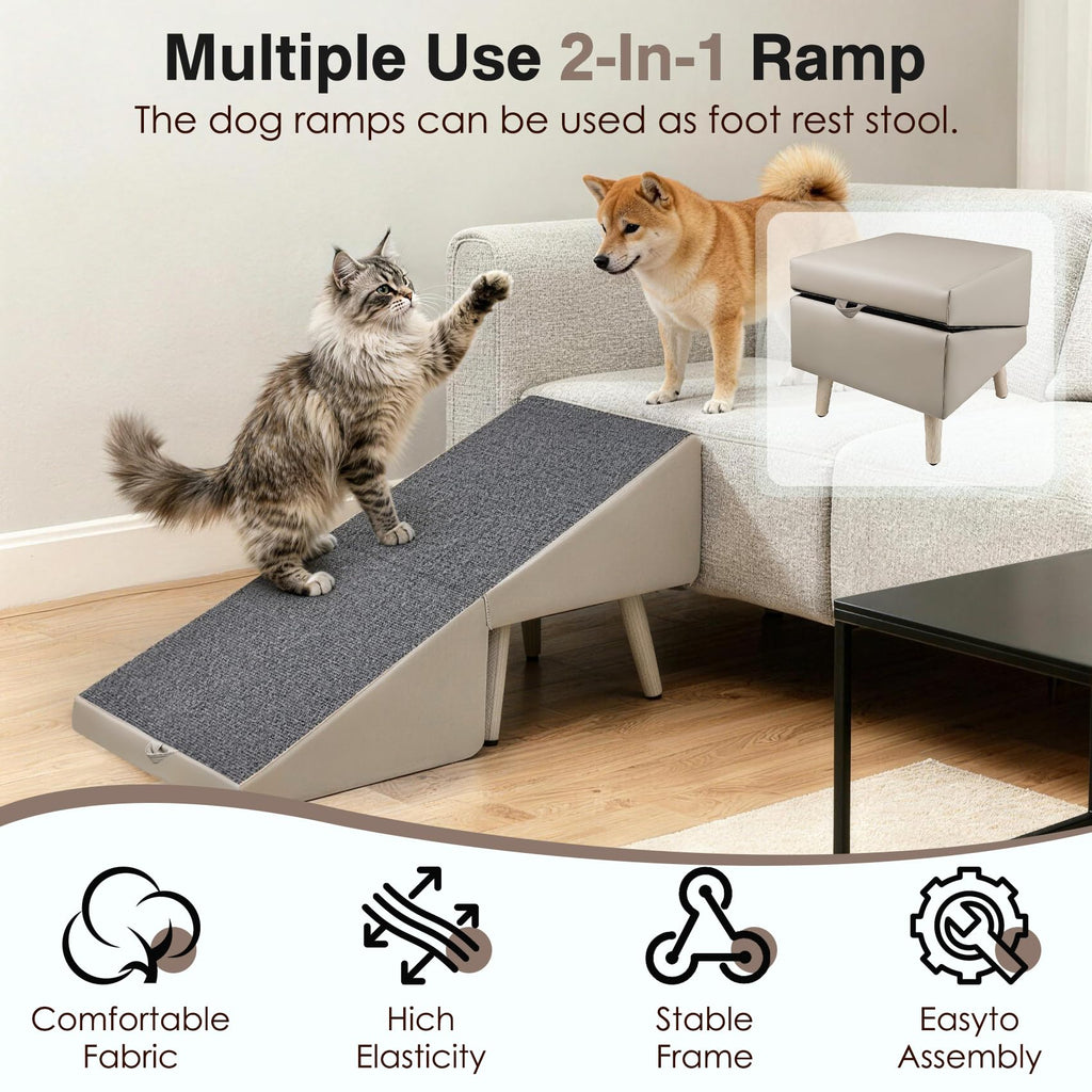Foldable Non-Slip Wooden Dog Ramp Ottoman Y4295