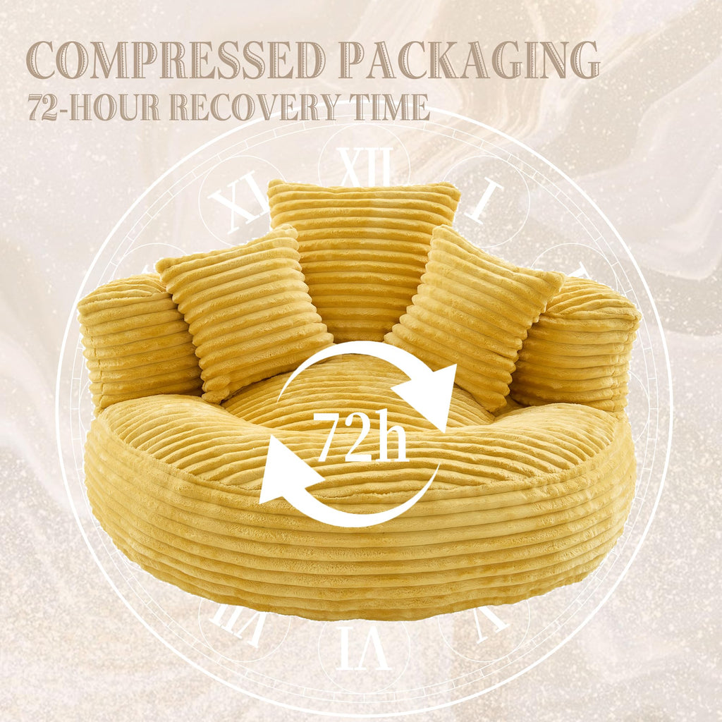 Oversized Mustard Yellow Bean Bag Chair U751002