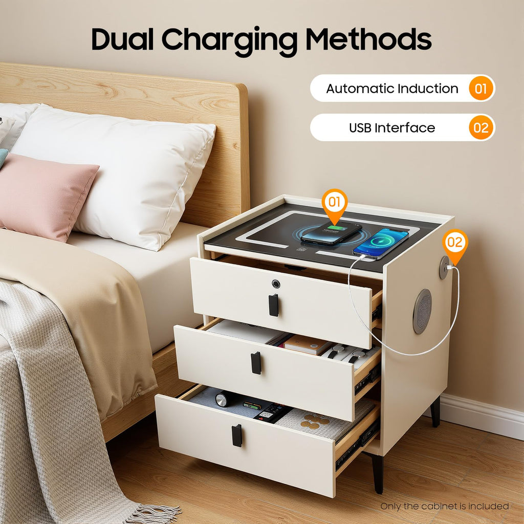 3 Drawer Nightstand with Charging Station T7623