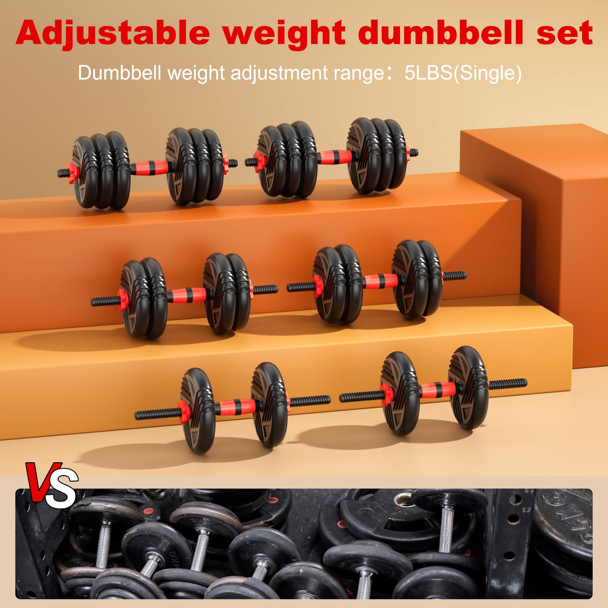 Adjustable Dumbbell Set 5 in 1 W950122