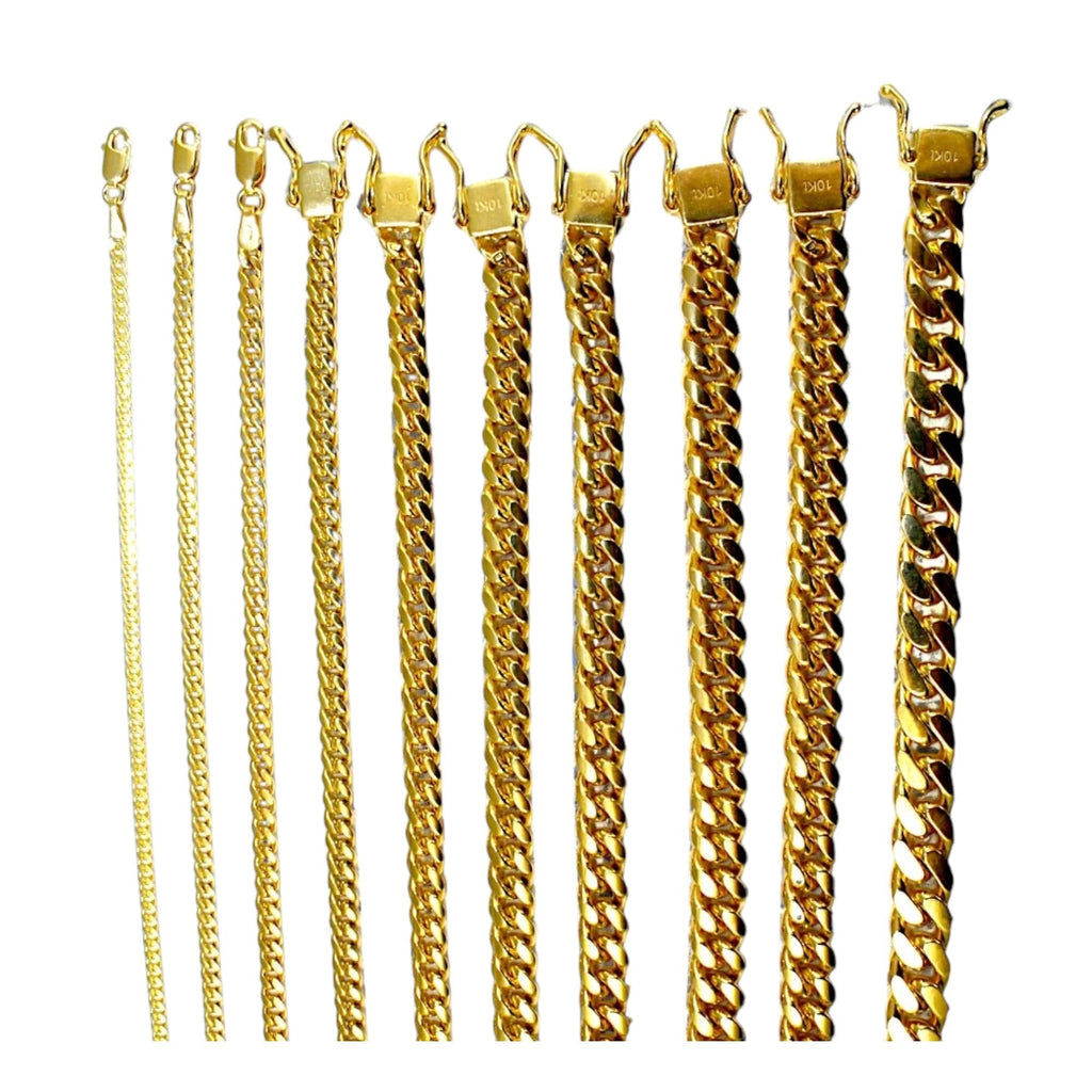 10K Yellow Gold Solid Miami Cuban Link Chain A869182