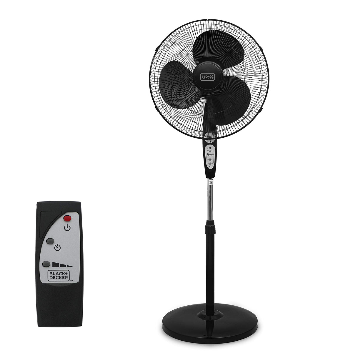 18" Oscillating Pedestal Fan with Remote, Black S730