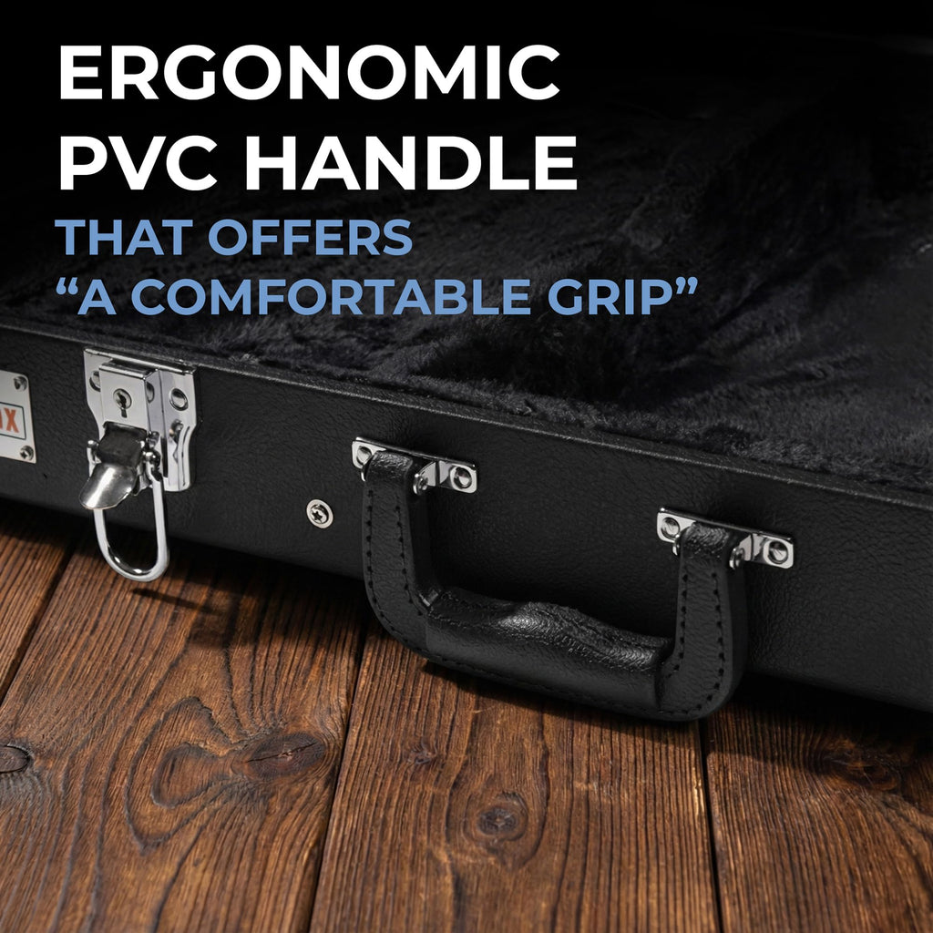 Electric Guitar Hard Case with Lock and Key, Black D118
