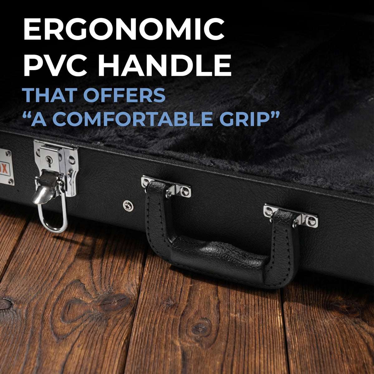 Electric Guitar Hard Case with Lock and Key, Black D118