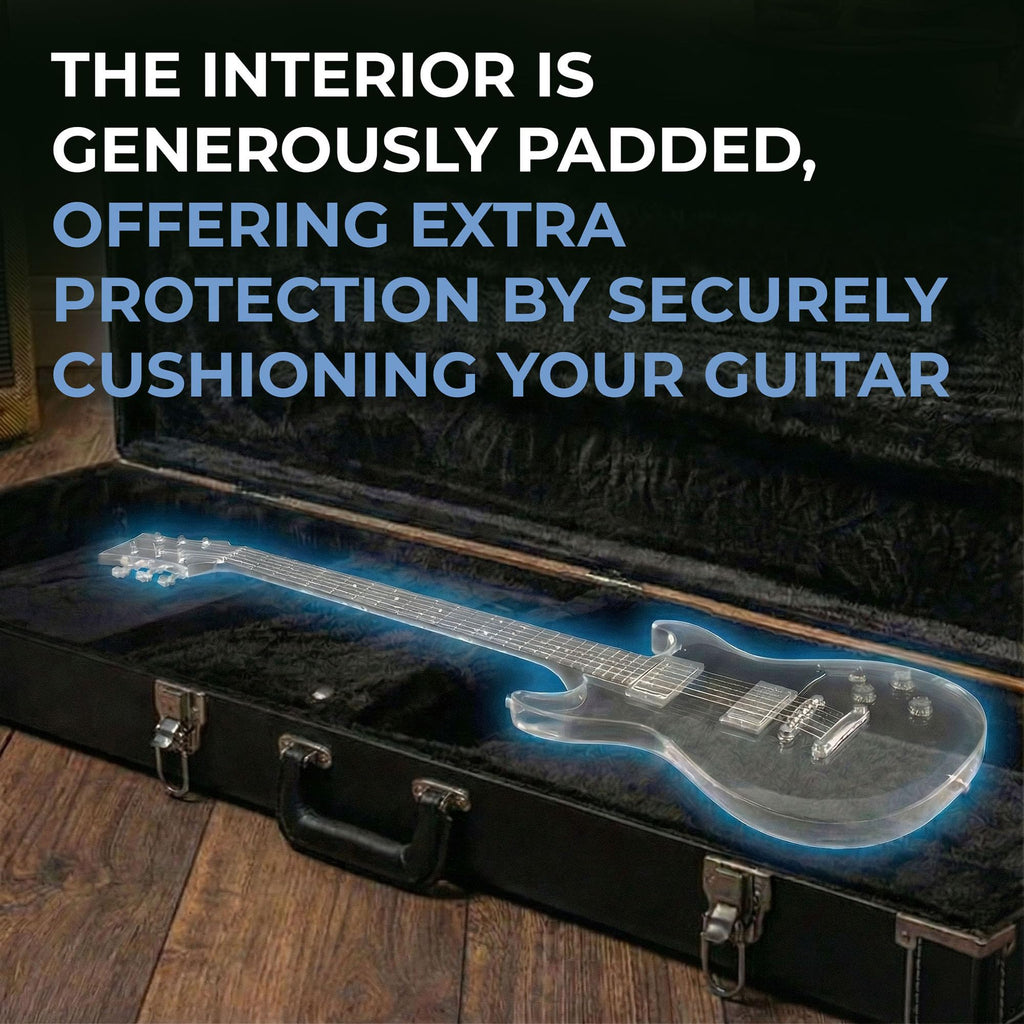 Electric Guitar Hard Case with Lock and Key, Black D118