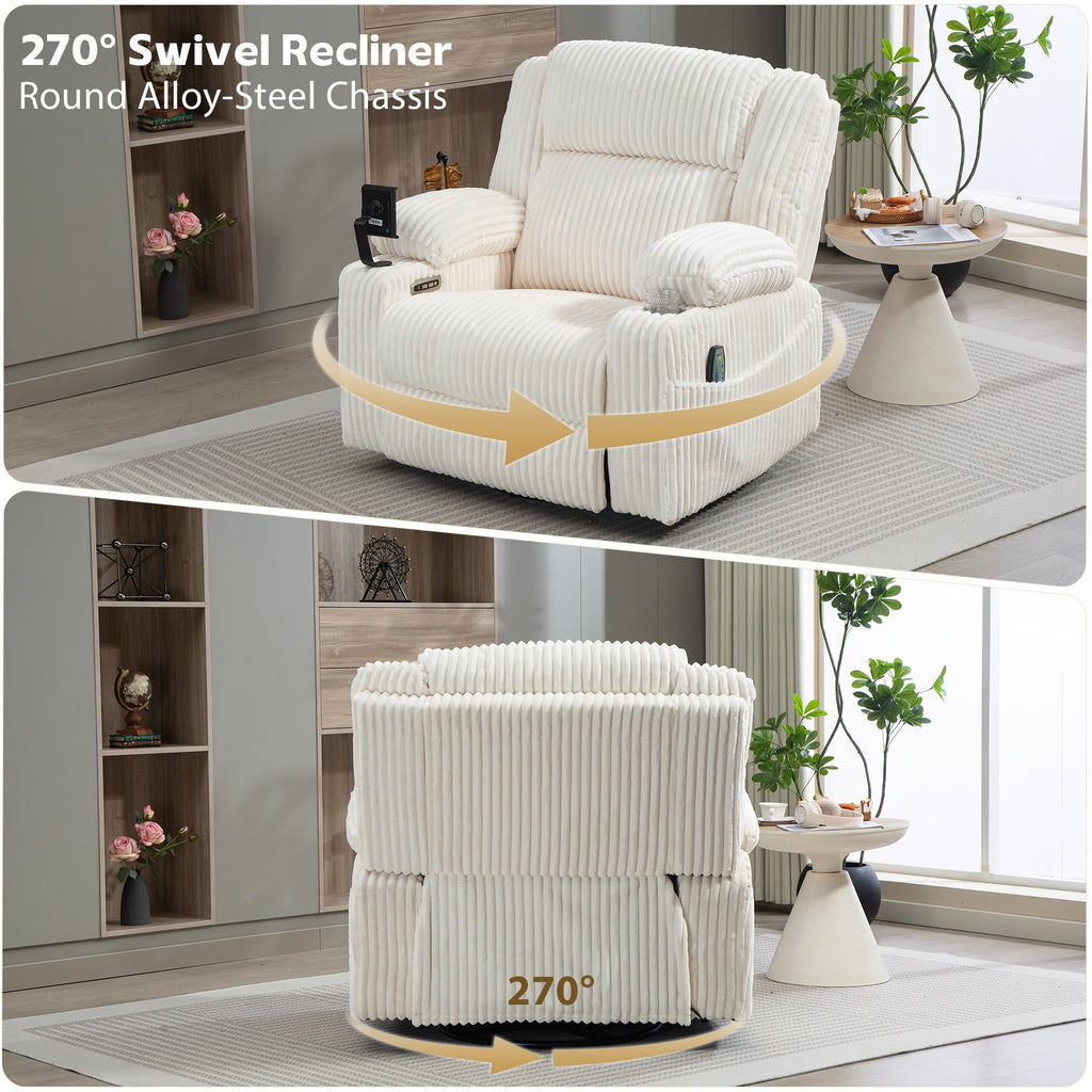 Power Swivel Rocker Recliner with Adjustable Headrest D90082