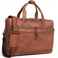 Brown 17-inch Genuine Leather Laptop Briefcase S762