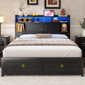 Queen Size Wood Bed Frame with Storage Headboard and 4 Drawers N474183