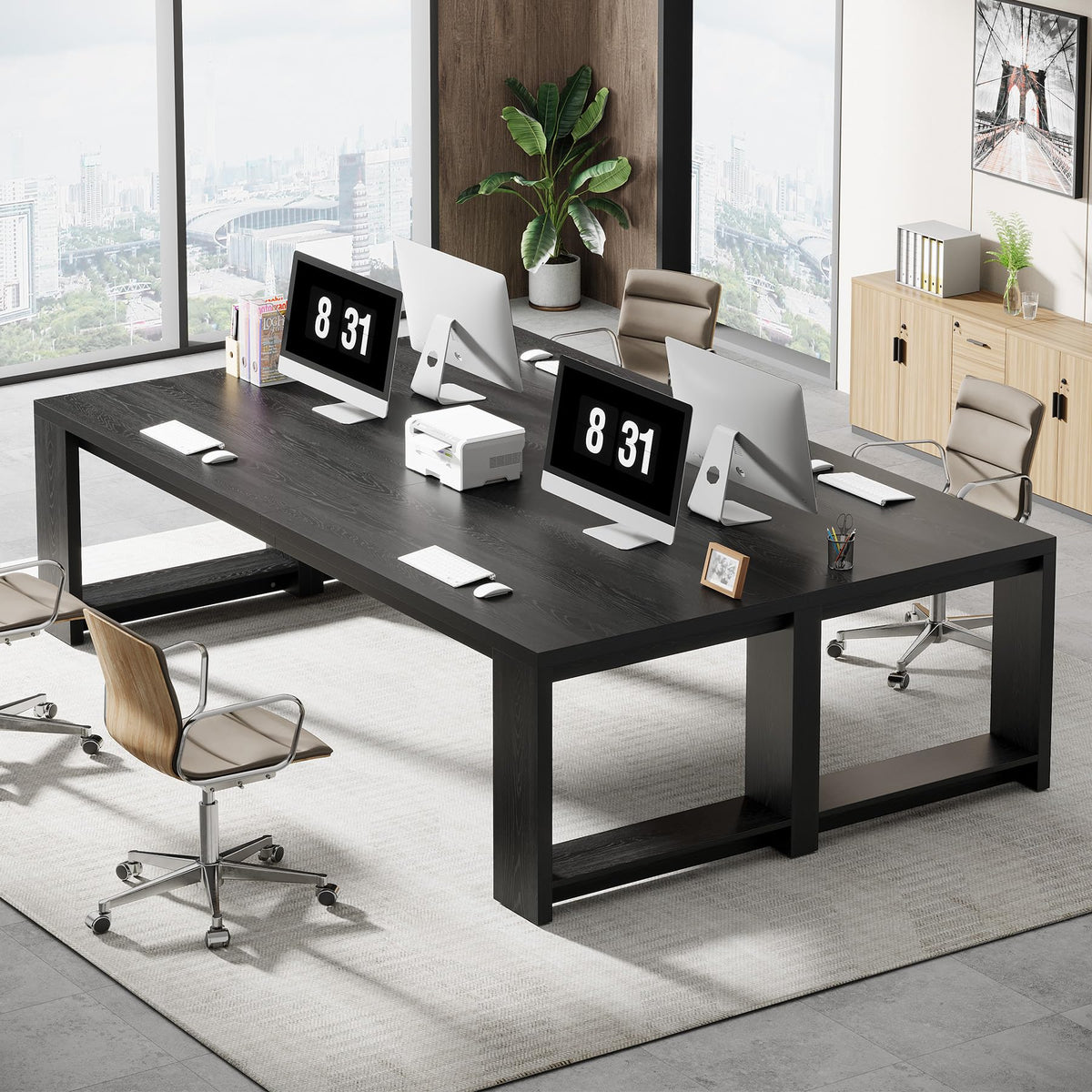 86.6-Inch Two Person Desk Y28156