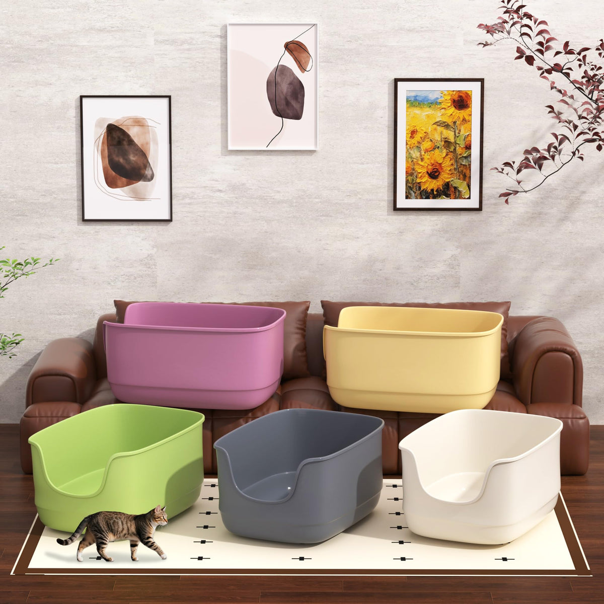 Large High Sided Anti-Splashing Cat Litter Box G182