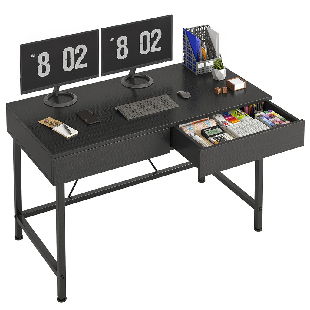 Black 40 Inch Small Desk with Wood Drawers S612920