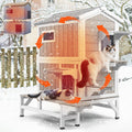 Insulated Outdoor Multi-Level Cat House J95214