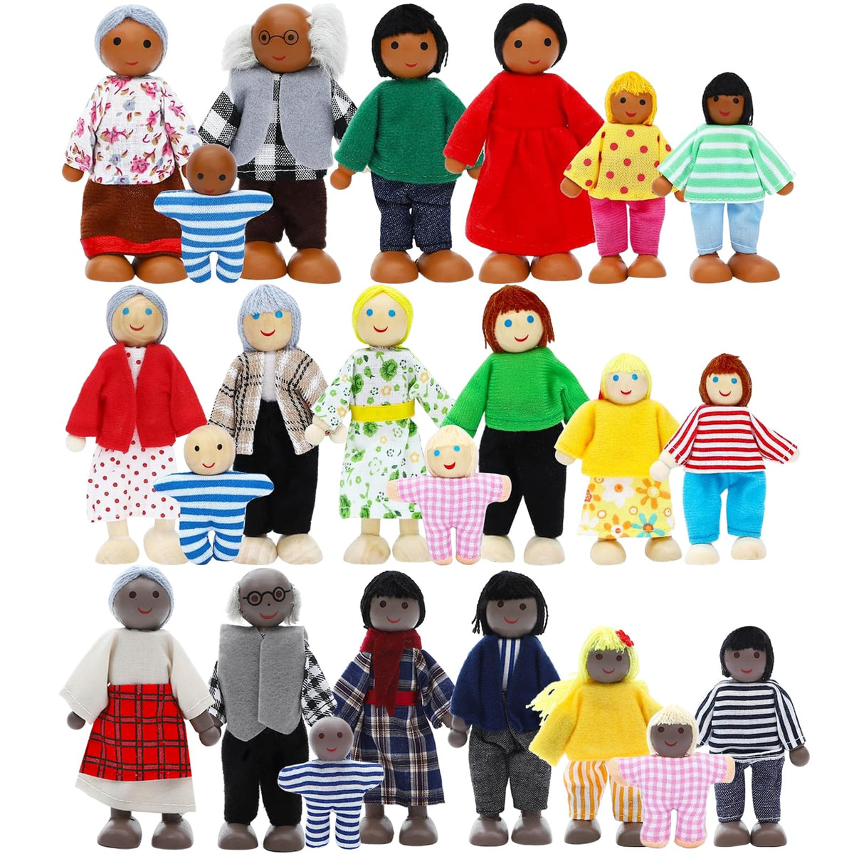 Wooden Dollhouse Family Set 23 Pieces K5223