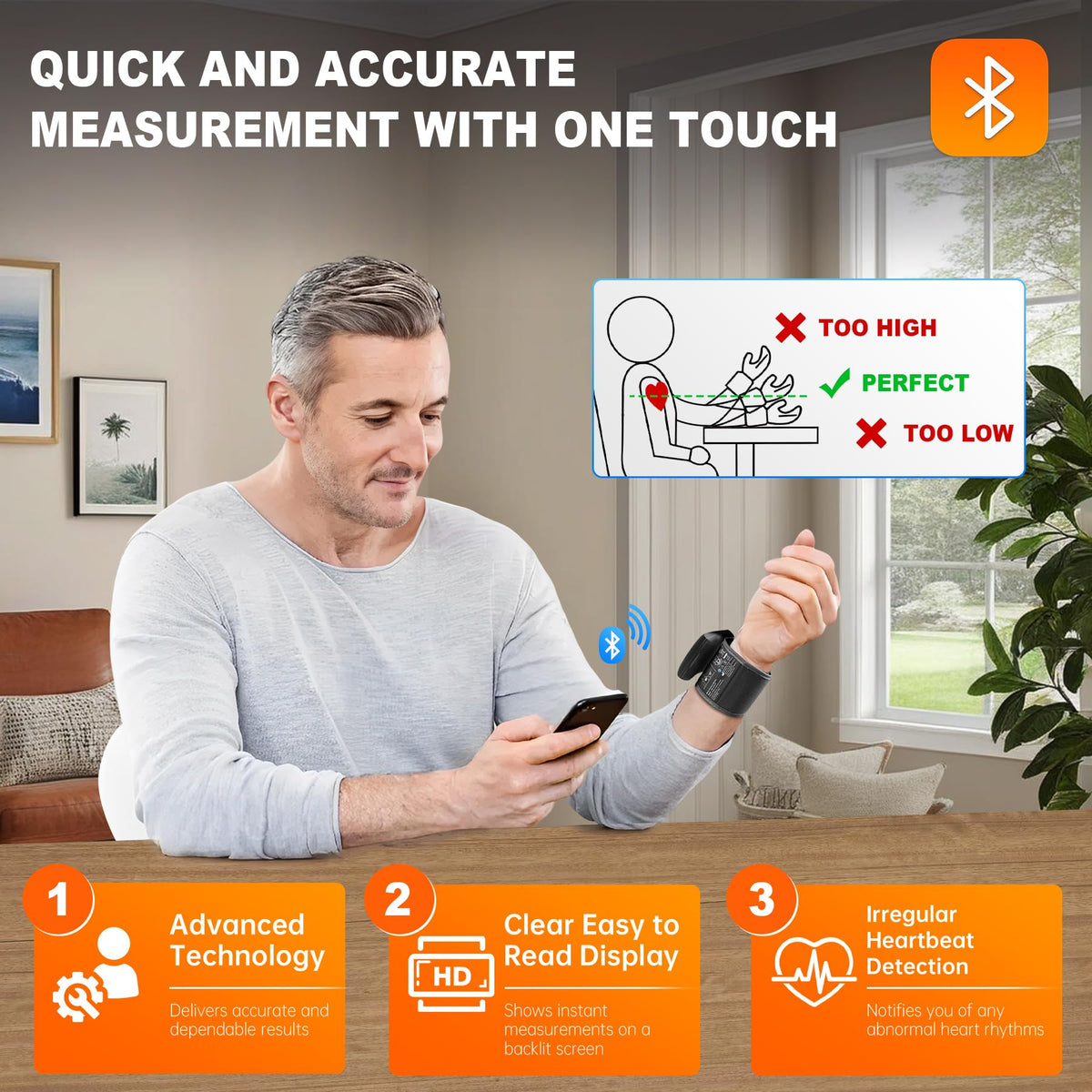 Blood Pressure Monitor Bluetooth with Carrying Case, Black Y874