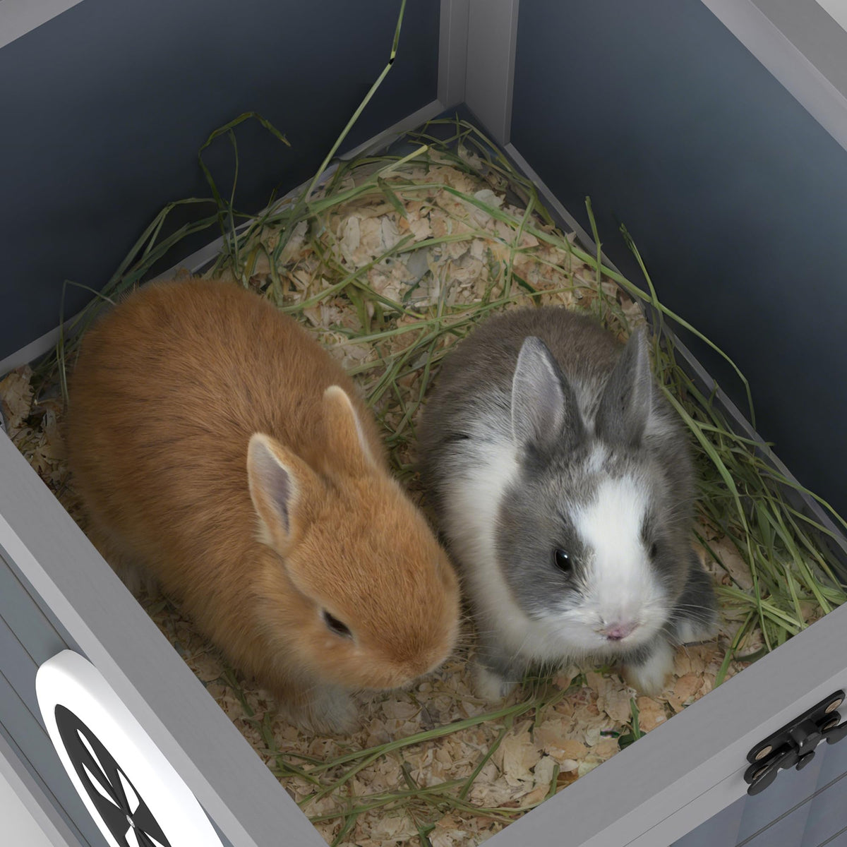 Gray Rabbit Hutch Small Animal Cage A707576