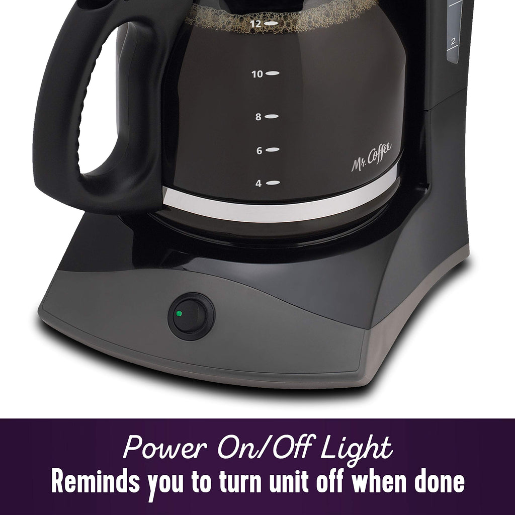 Black 12 Cup Coffee Maker with Glass Carafe H176