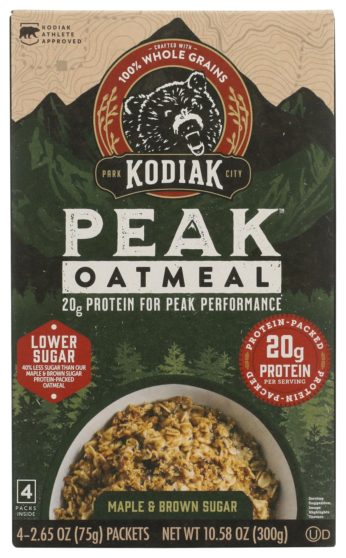 Instant Oatmeal Packets Maple Brown Sugar High Protein 4 Packets T934607