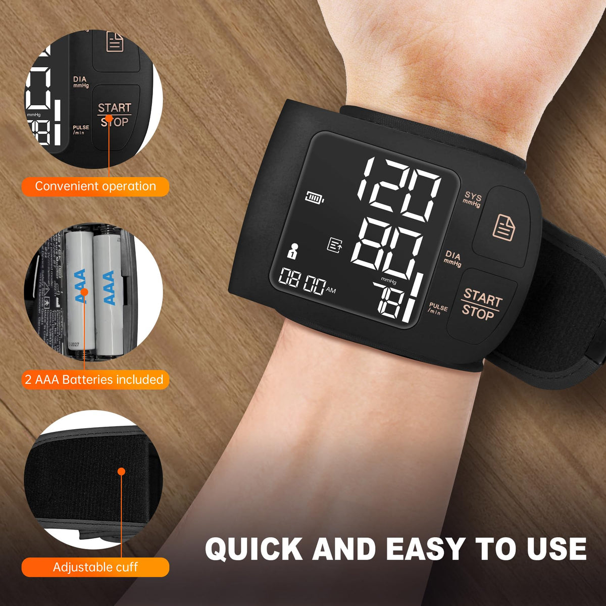 Blood Pressure Monitor Bluetooth with Carrying Case, Black Y874