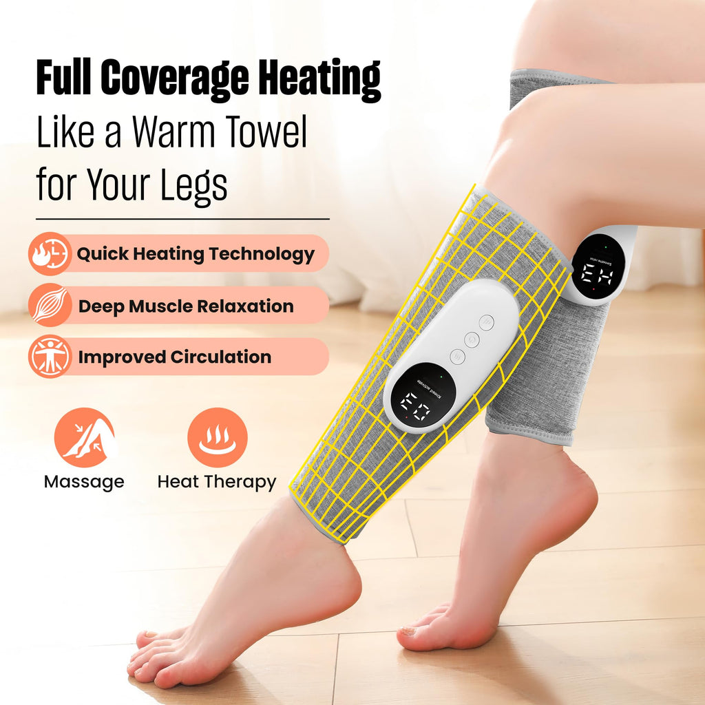Light Gray Leg Massager with Heat and Compression Z758