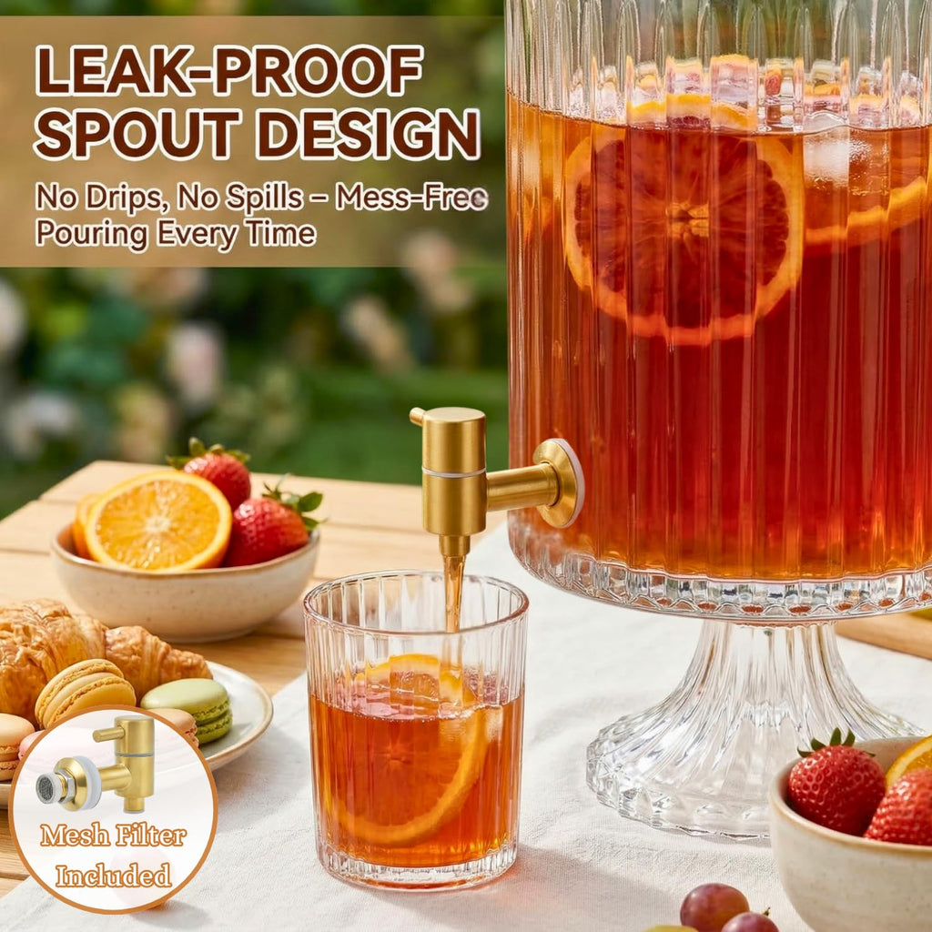 1.2 Gallon Clear Glass Drink Dispenser with Spigot B142972
