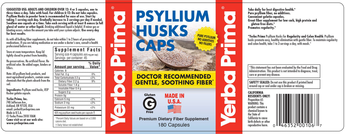Psyllium Husk Capsules 180 Capsules Pack of 2 O585100