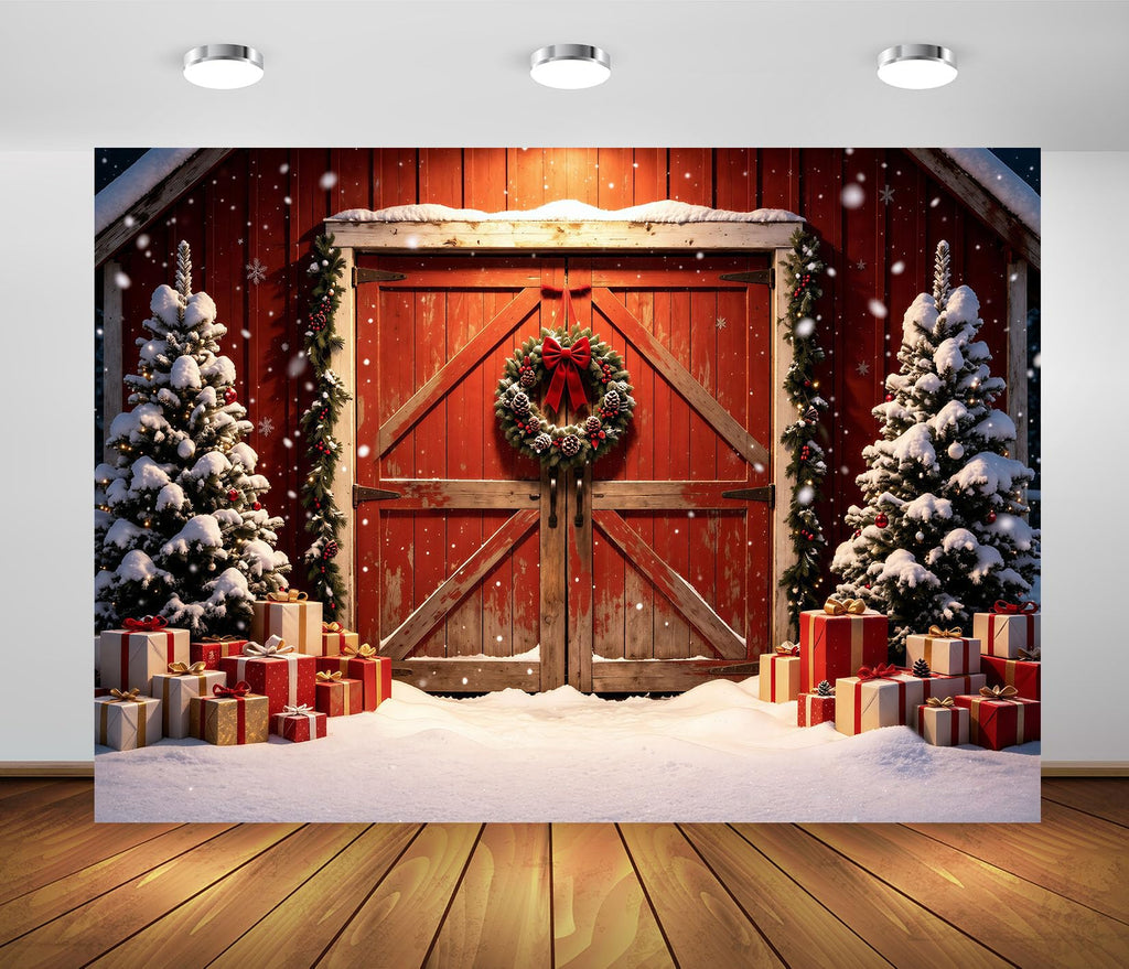 12x10ft Fabric Christmas Backdrop V6902