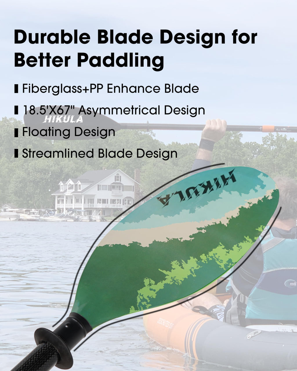 Adjustable Carbon Fiber Shaft Kayak Paddle 4 Piece Y98281