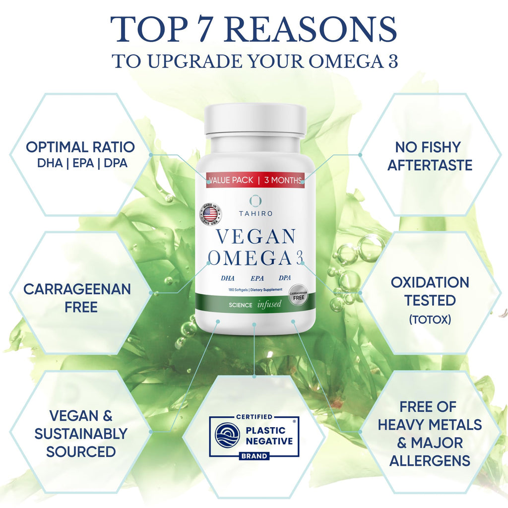 Vegan Omega-3 Softgels with DPA, DHA & EPA, 1000mg Y5904