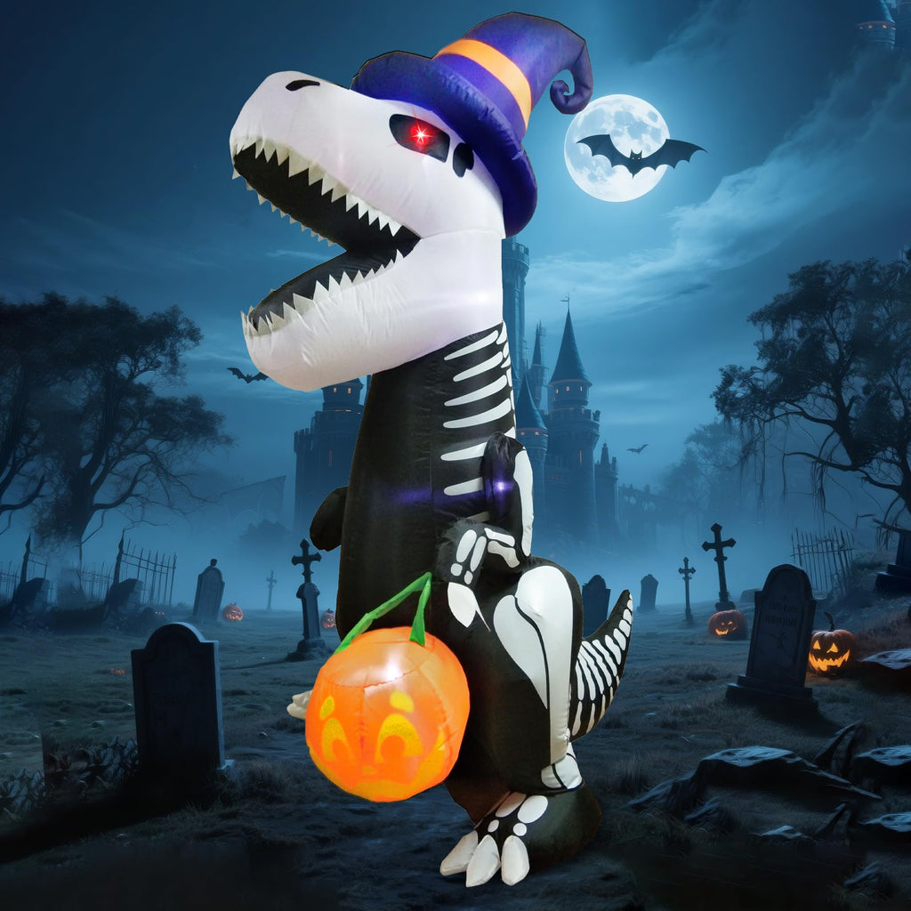 8 FT Inflatable Skeleton Dinosaur with Built-in LEDs P1592
