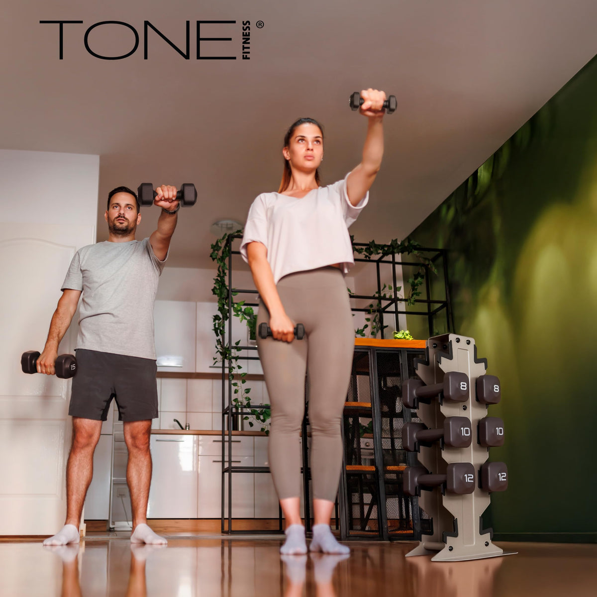 Neoprene Dumbbell Set with Storage Rack N200