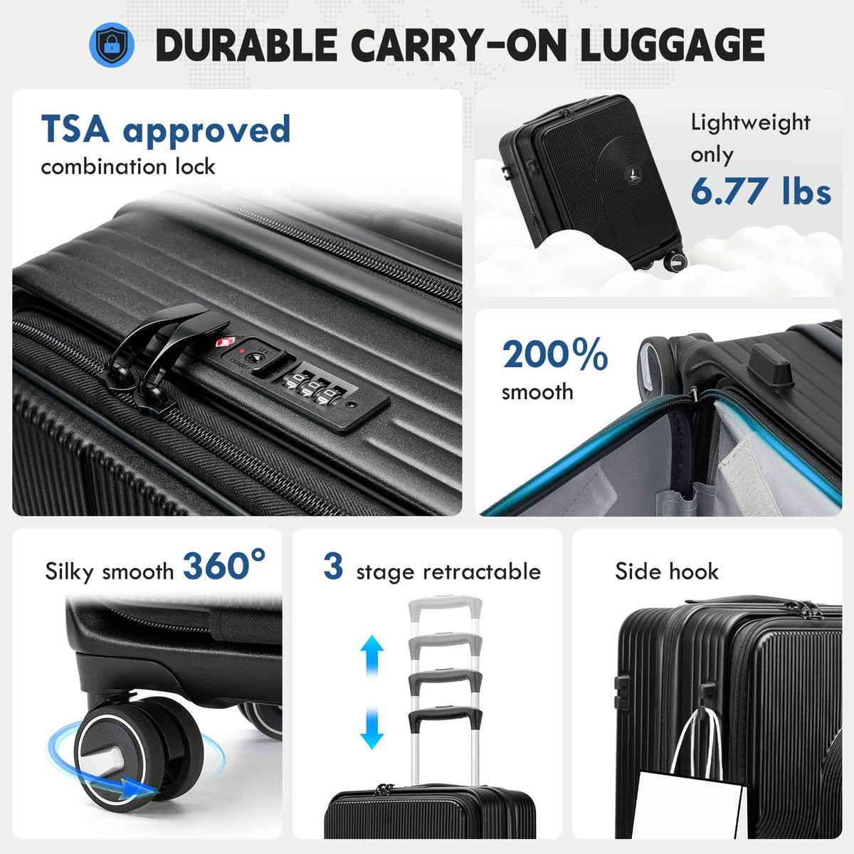 20 Inch Expandable Carry on Luggage X510