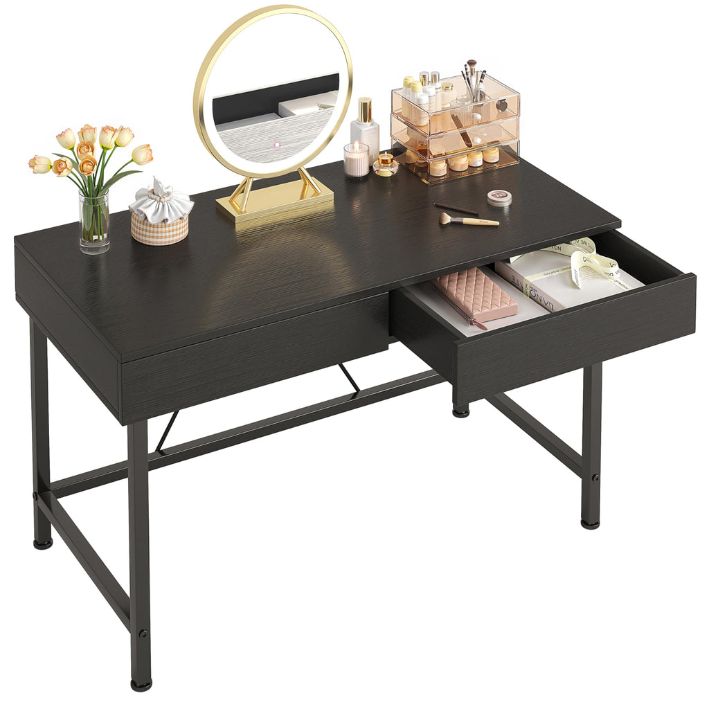 Black 40 Inch Small Desk with Wood Drawers S612920