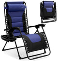 Foldable Adjustable Zero Gravity Lounge Chair with Cup Holder and Side Table J425336