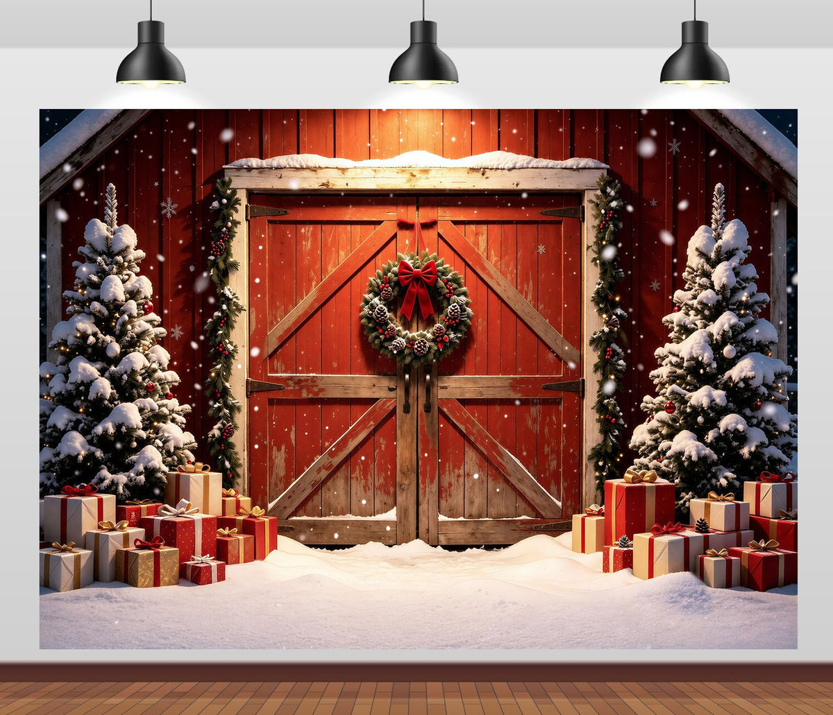 12x10ft Fabric Christmas Backdrop V6902