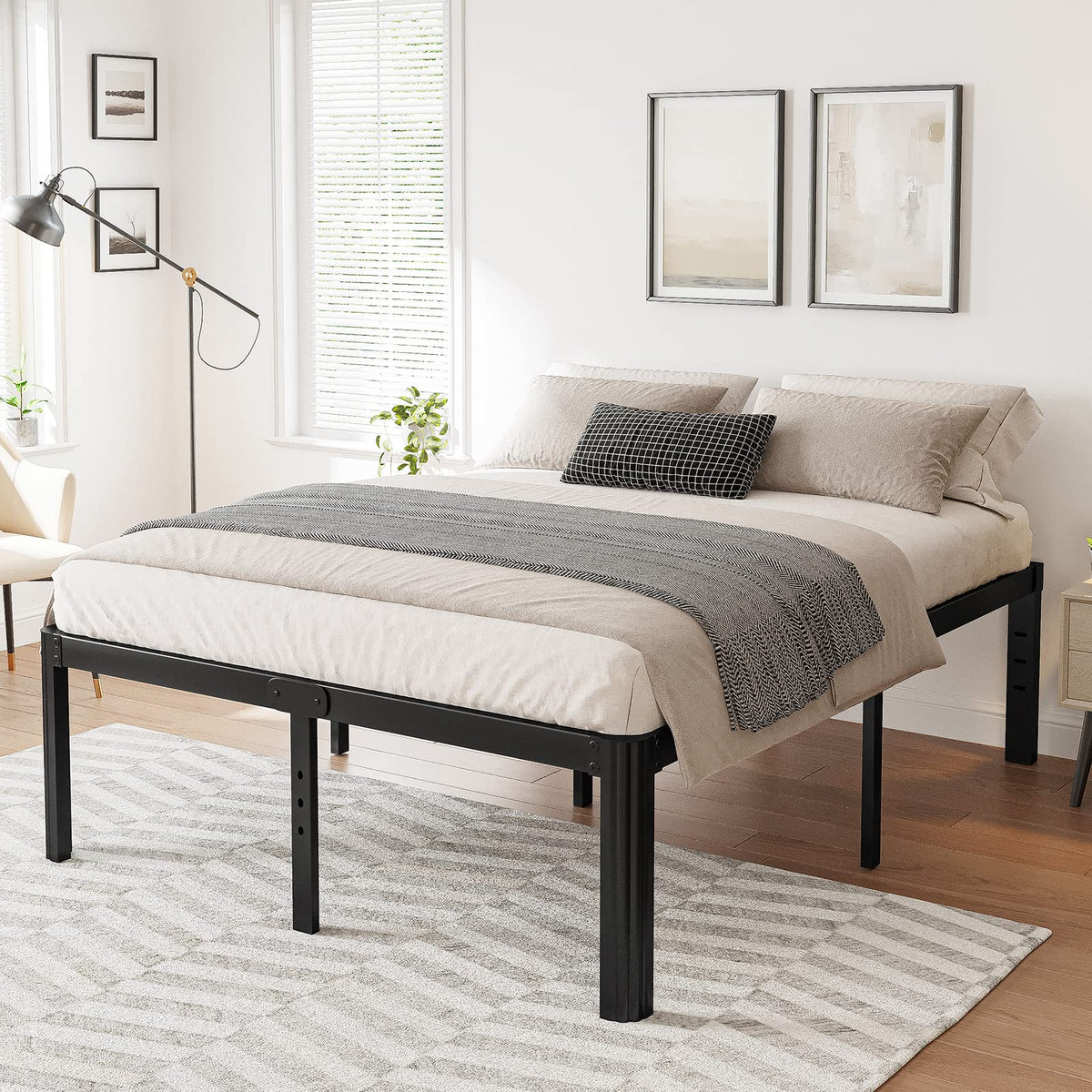 California King Heavy Duty Metal Platform Bed Frame with Round Corners C787826